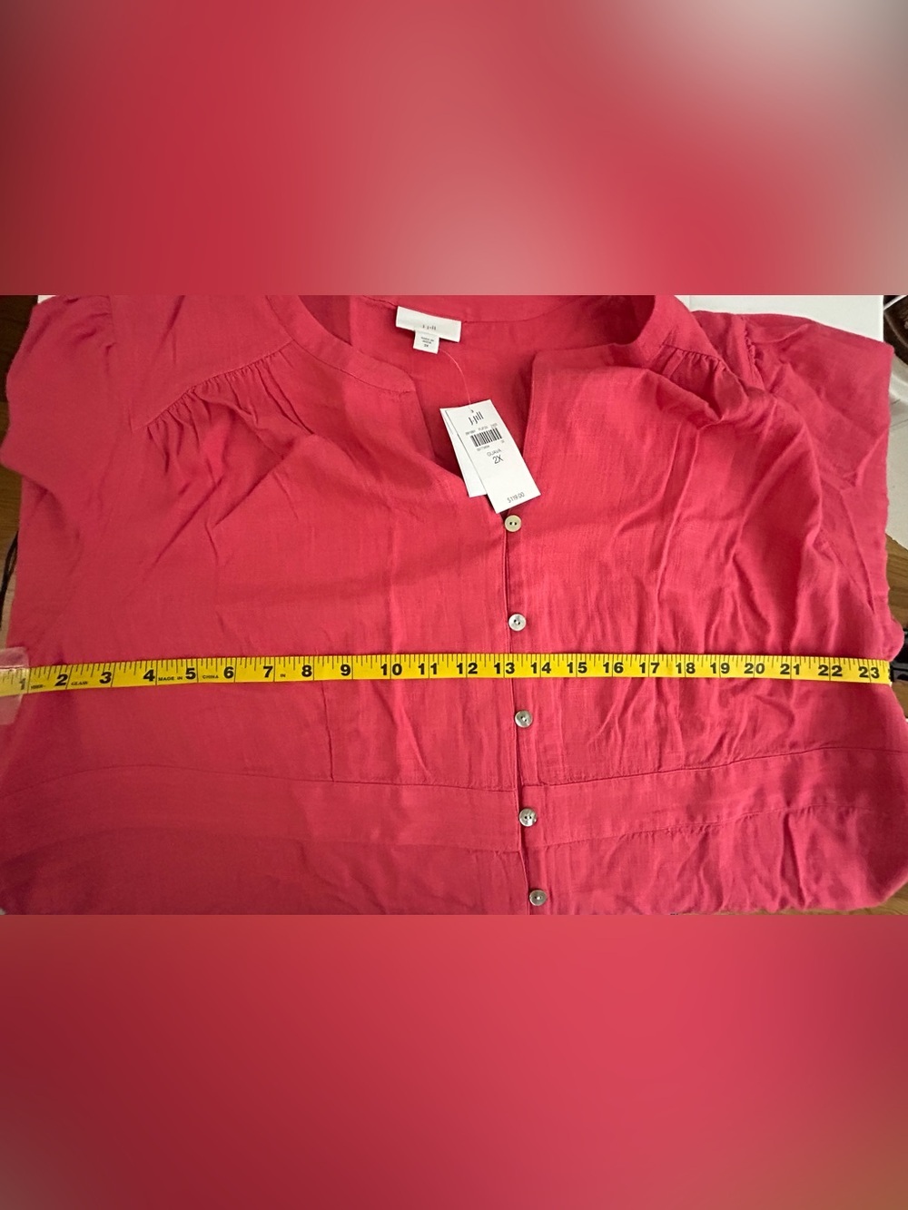 J. Jill Guava Linen Blend Dress 2X Coastal Boho Button Up Midi NWT - Picture 11 of 12